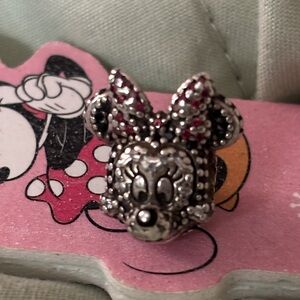 Silver and Black Minnie Mouse Charm